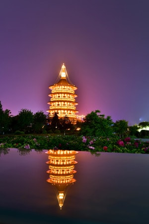 城市-洛阳-旅行-夜景拍摄-古建筑 图片素材