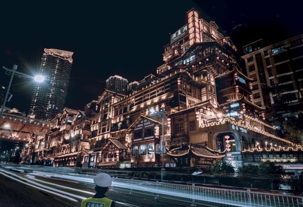 在路上-城市-街景-夜景-城市 图片素材