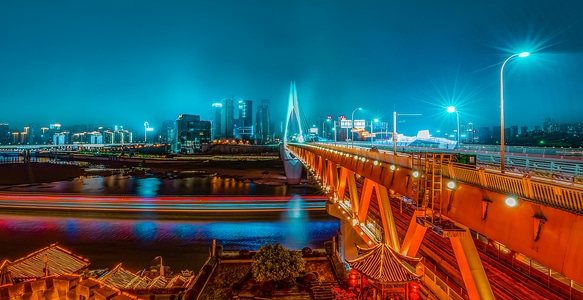 城市天际线-城市-风光-夜景-灯火阑珊 图片素材