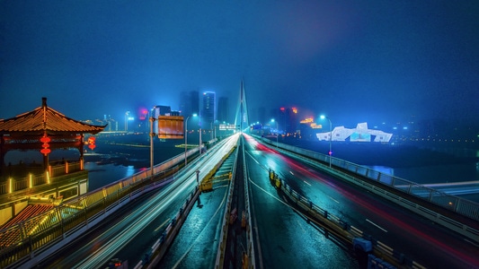 桥-风光-夜景-重庆-城市 图片素材