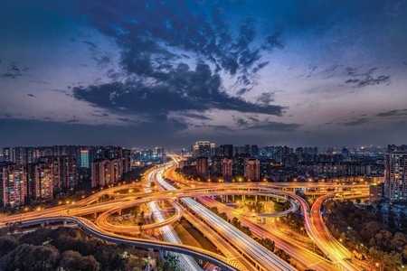 桥梁-日落-立交桥-成都-风景 图片素材