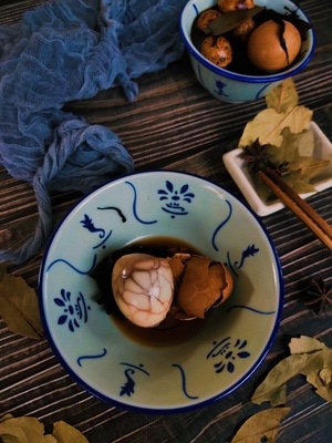 手机摄影-静物-美食-胶片-茶叶蛋 图片素材