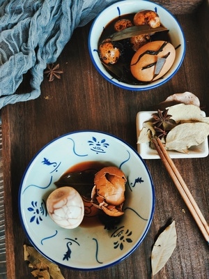 手机摄影-静物-美食-胶片-茶叶蛋 图片素材