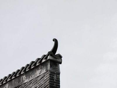 手机摄影-风光-黑白-建筑-屋檐 图片素材