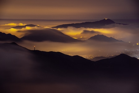 夜色-嘎努鳥-云海-雾气-云雾 图片素材