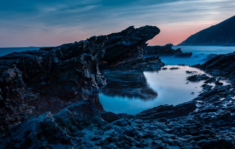 风光-嘎努鳥-礁石-霞光-海浪 图片素材