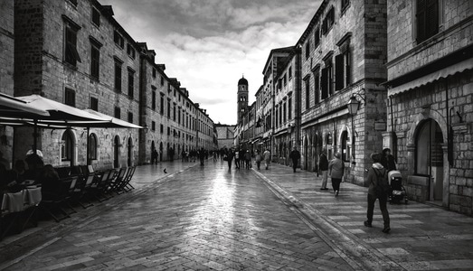 黑白-dubrovnik-楼房-杜布罗夫尼克-风景 图片素材