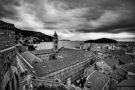 黑白-dubrovnik-楼房-杜布罗夫尼克-风景 图片素材