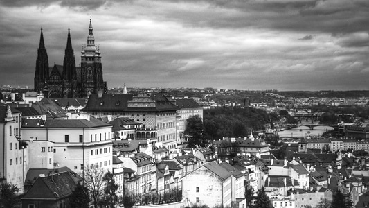 黑白-布拉格-城市-建筑-房屋 图片素材