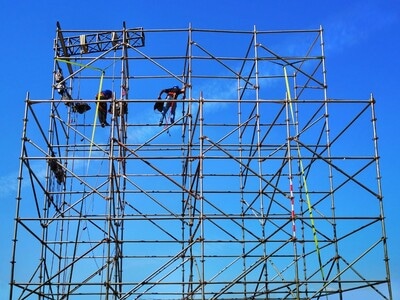 蓝-脚手脚-建筑-框架-建筑框架 图片素材