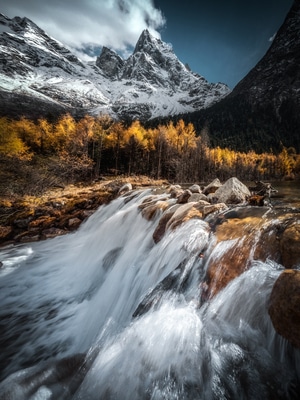 雪山-云-风景-高原-生态 图片素材