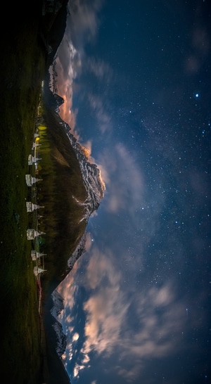 夜色-云-四姑娜措-风景-双桥沟 图片素材