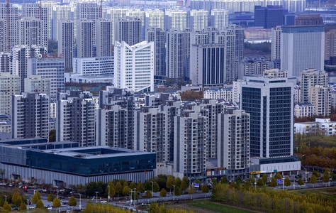 艺术风光-高视角-建筑-城市风景-山东邹平 图片素材