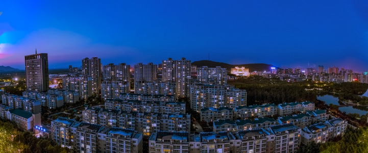 城市风景-高视角-建筑-蓝调时刻-城市 图片素材