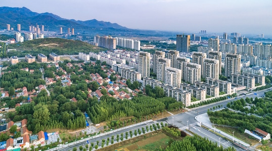 城市-风光-航拍-高视角-山东邹平 图片素材