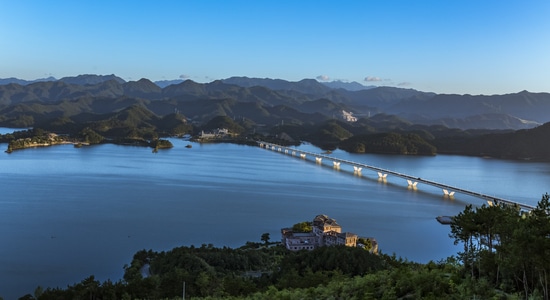 旅游胜地-千岛湖-湖-桥-山 图片素材