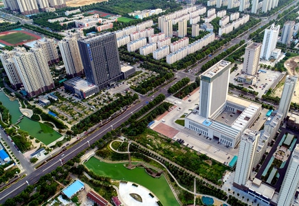 城市色彩-滨州市-上帝视角-高视角-俯拍 图片素材
