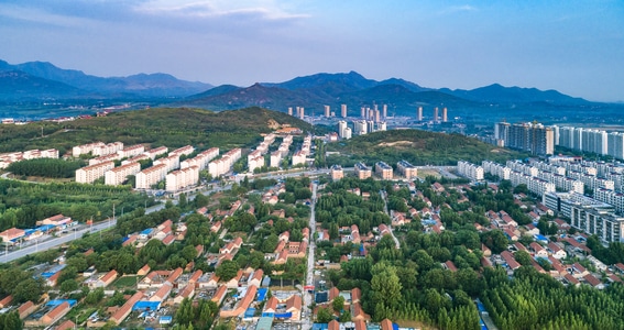 城市-风光-航拍-高视角-山东邹平 图片素材
