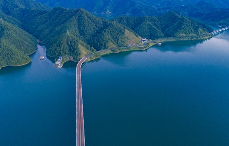 千岛湖-航拍-岛屿-色彩-湖 图片素材