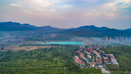 城市-风光-航拍-高视角-山东邹平 图片素材