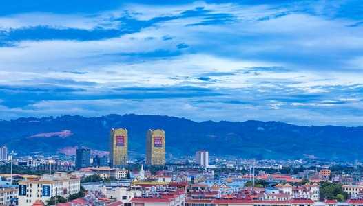 旅拍-视觉中国-云南-瑞丽街景-高视角 图片素材