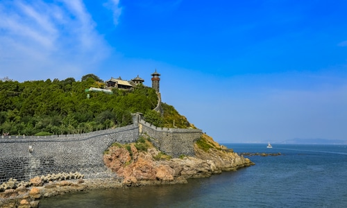 旅拍-高视角-蓬莱-海-大海 图片素材