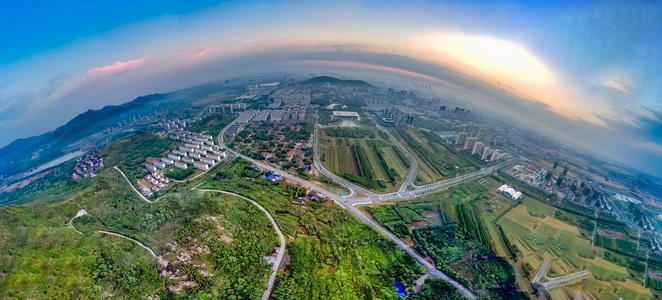 上帝视角-风景-全景-城市风景-城市 图片素材