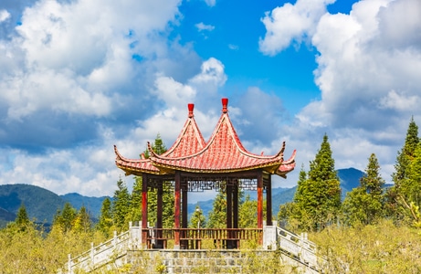 视觉中国-旅拍-火山地质公园-蓝天白云-风景 图片素材