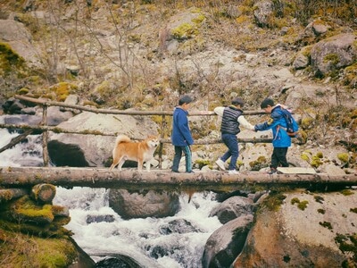 爬山-旅行-小孩-小朋友-儿童 图片素材