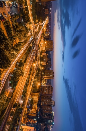 爬楼-成都-夜景-索尼-立交桥 图片素材