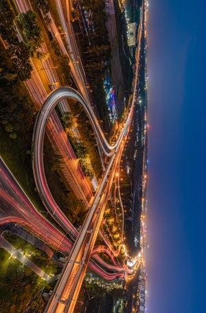 爬楼-成都-夜景-索尼-立交桥 图片素材