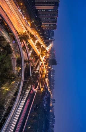 爬楼-成都-夜景-索尼-立交桥 图片素材
