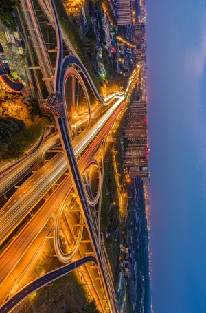 爬楼-成都-夜景-索尼-立交桥 图片素材