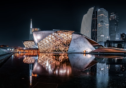 冷暖对比-风光-城市-建筑-广州 图片素材