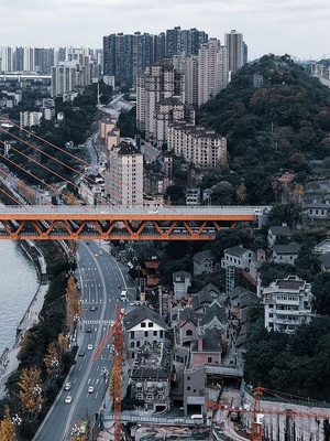 立体建筑-重庆-看你的城市-桥-交通 图片素材