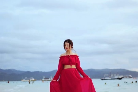 人物-红裙-女性-女人-美女 图片素材