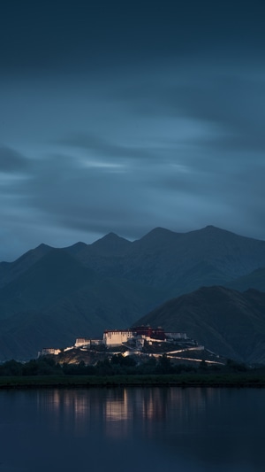 夜色-壁纸-风光-风景-拉萨 图片素材