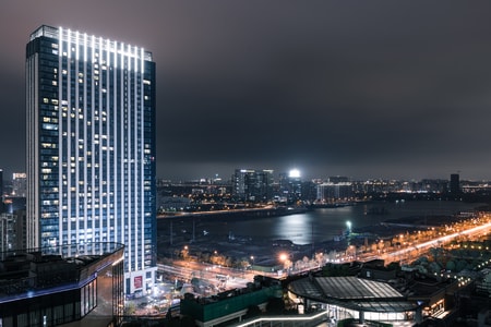 金沙湖-杭州-龙湖天街-夜景-城市 图片素材