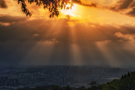 腹肌南波湾-成都-日出-风景-风光 图片素材