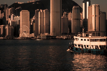 旅行-香港-维多利亚港-中环-早晨 图片素材