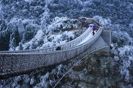 建筑-桥-风景-雪景-桥 图片素材