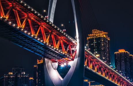 网-千厮门大桥-千厮门大桥-夜景-桥 图片素材
