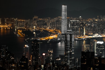 香港-@像素蜜蜂官方账号-夜色-城市风光-夜景 图片素材