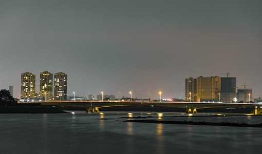 夜景-桥-长曝光-城市-城市 图片素材