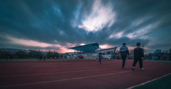 天津大学-城市-秋季-天津-夕阳 图片素材