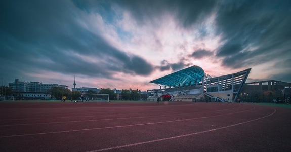 天津大学-城市-秋季-天津-夕阳 图片素材