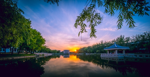 天津大学-校园-天津-校园-湖 图片素材