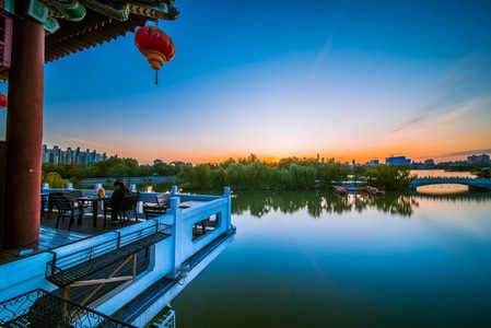 天空-晚霞-天津-城市-建筑 图片素材