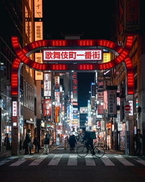 城市-旅行-灯光-夜晚-街道 图片素材