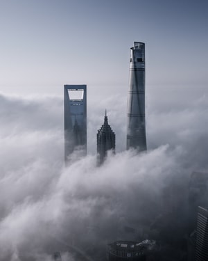 黑白-上海-中国-城市-陆家嘴 图片素材